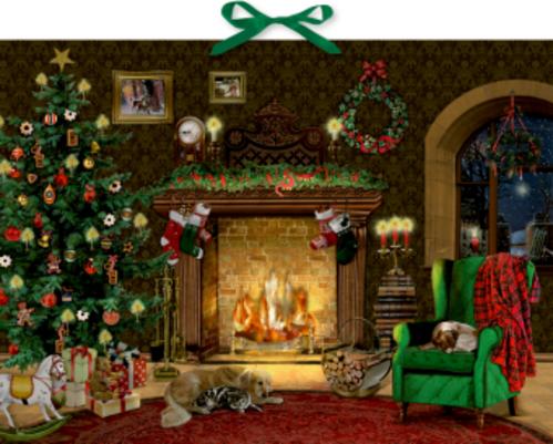 Wand-Adventskalender - Kaminzimmer
