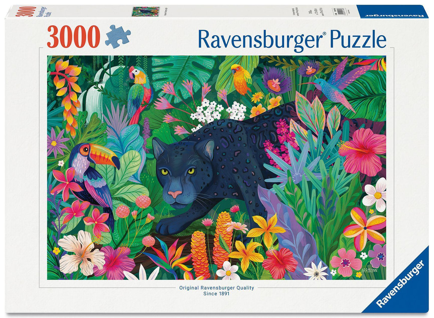 Panther im blühenden Dschungel