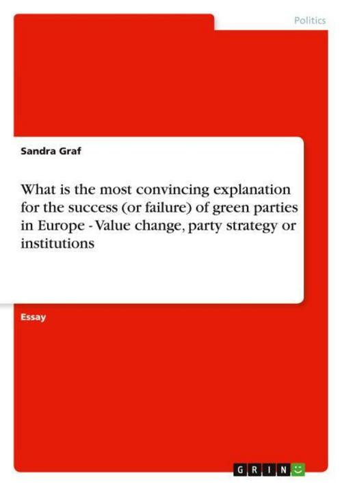What is the most convincing explanation for the success (or failure) of green parties in Europe -  Value change, party strategy or institutions