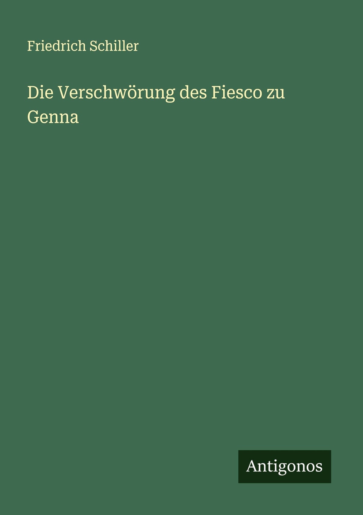 Buchcover: Die Verschwörung des Fiesco zu Genna