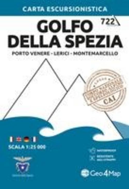 722 Golfo della Spezia: Porto Venere, Lerici, Montemarcello. Carta escursionistica 1:25.000