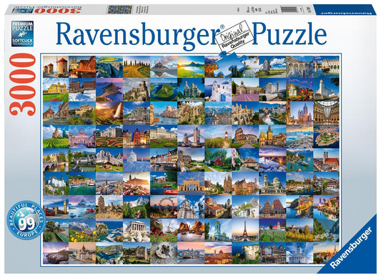 Erwachsenenpuzzle 3000 Teile - 99 Beautiful Places in Europe