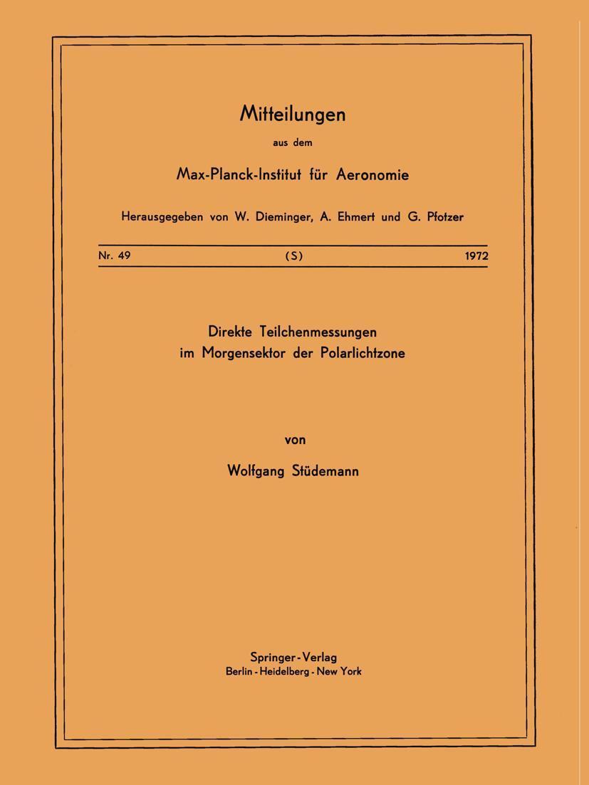 Buchcover: Direkte Teilchenmessungen im Morgensektor der Polarlichtzone