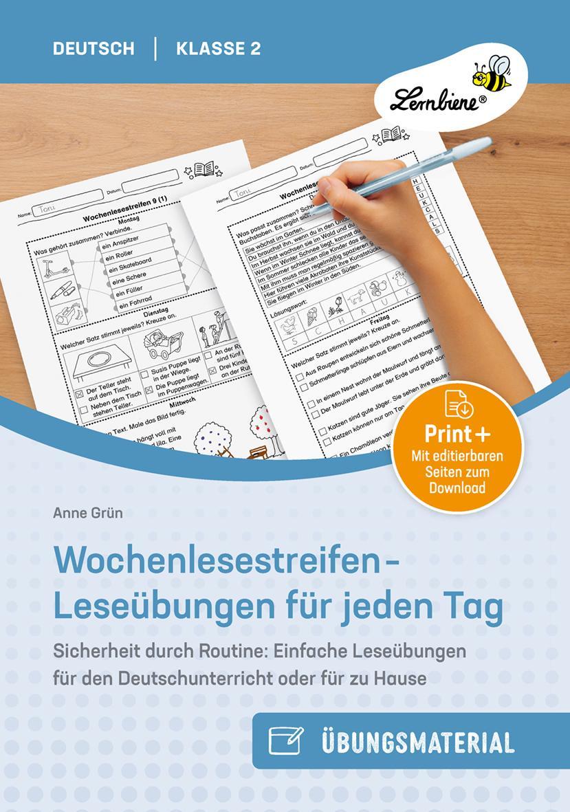 Wochenlesestreifen - Leseübungen für jeden Tag