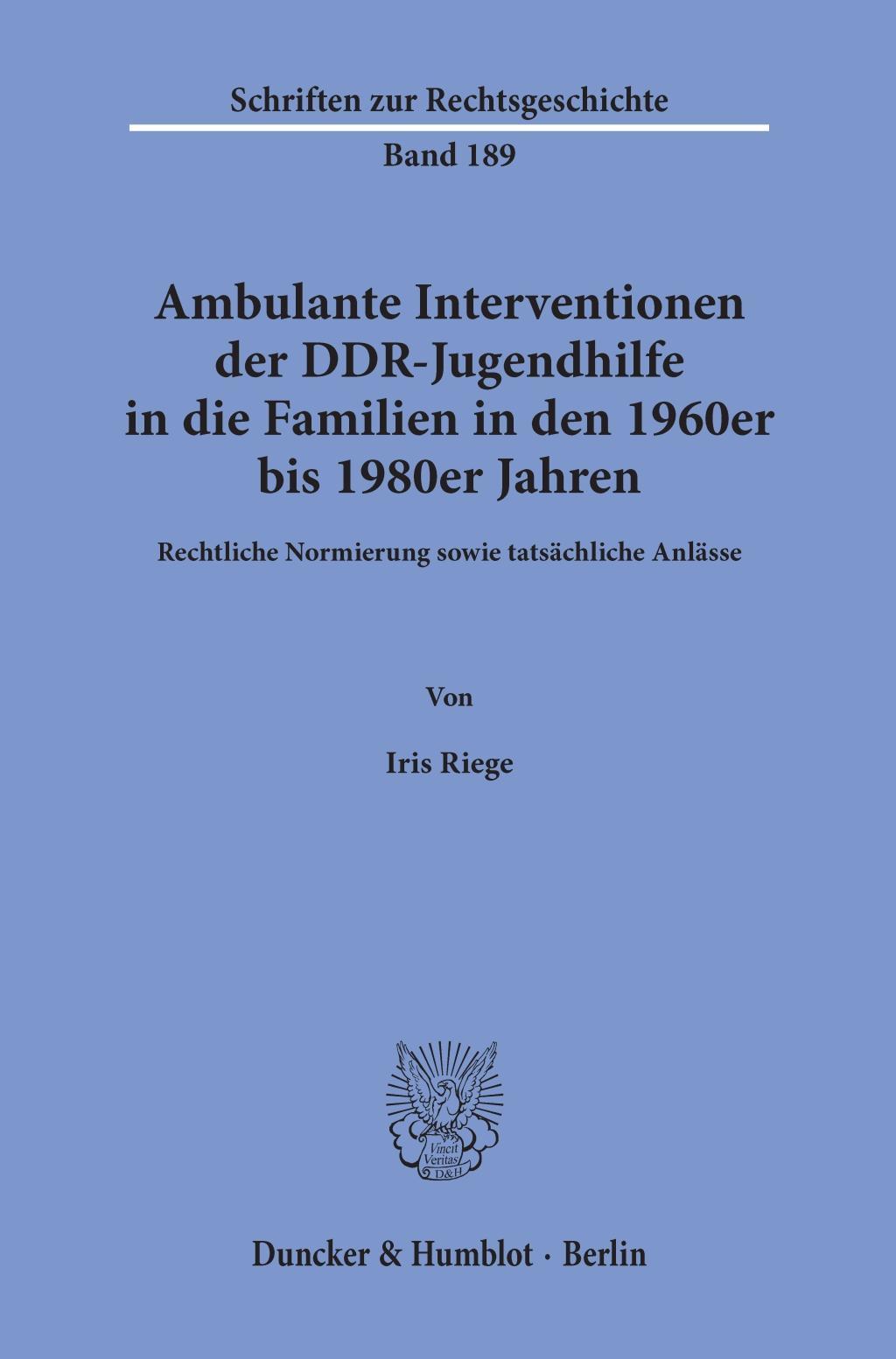 Ambulante Interventionen der DDR-Jugendhilfe in die Familien in den 1960er bis 1980er Jahren.