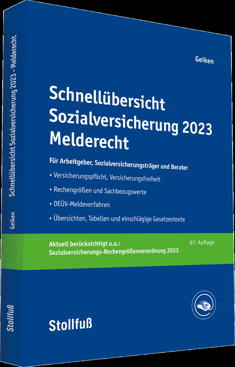 Schnellübersicht Sozialversicherung 2023 Melderecht