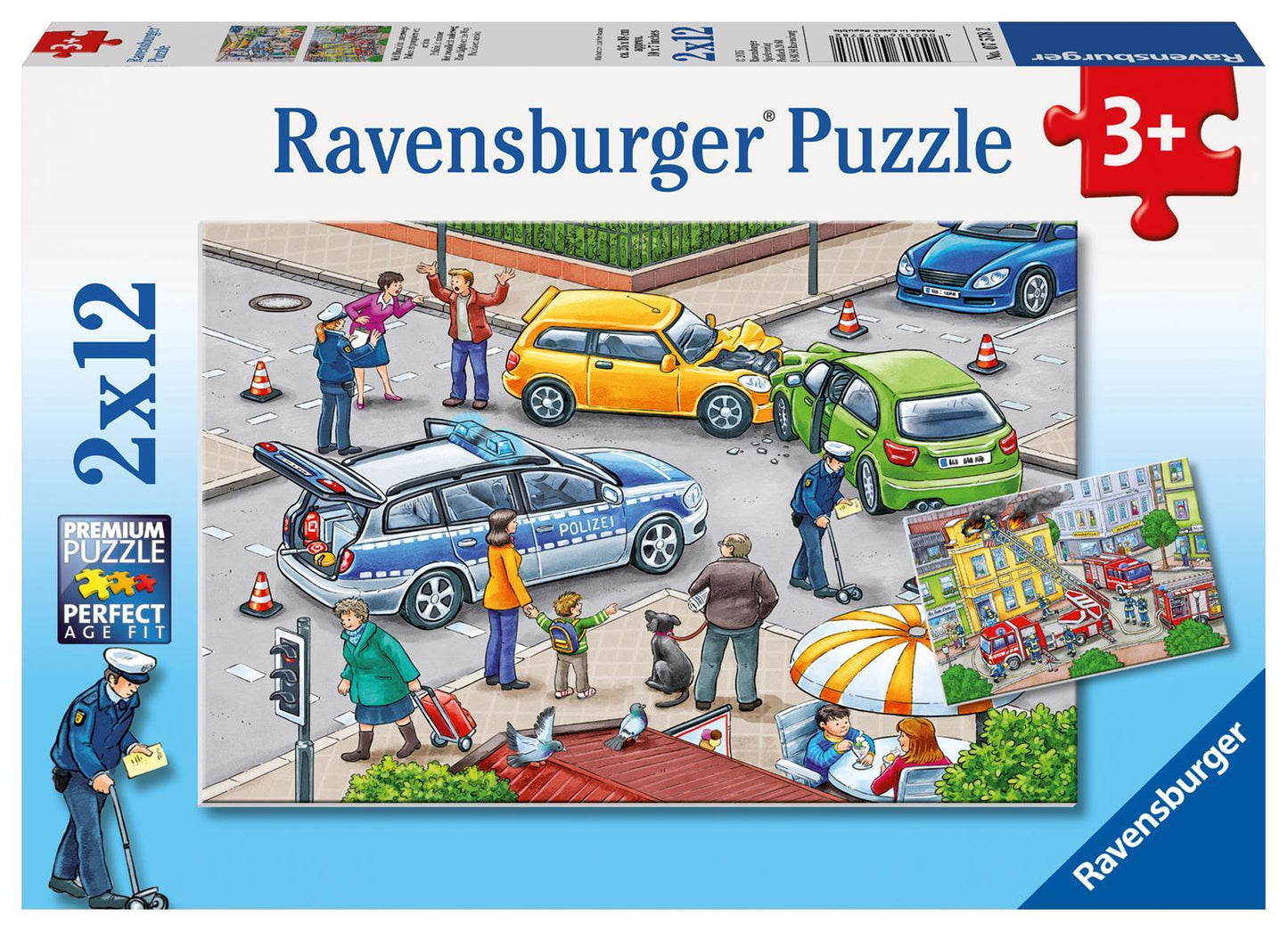 Kinderpuzzle 2x12 Teile - Mit Blaulicht unterwegs