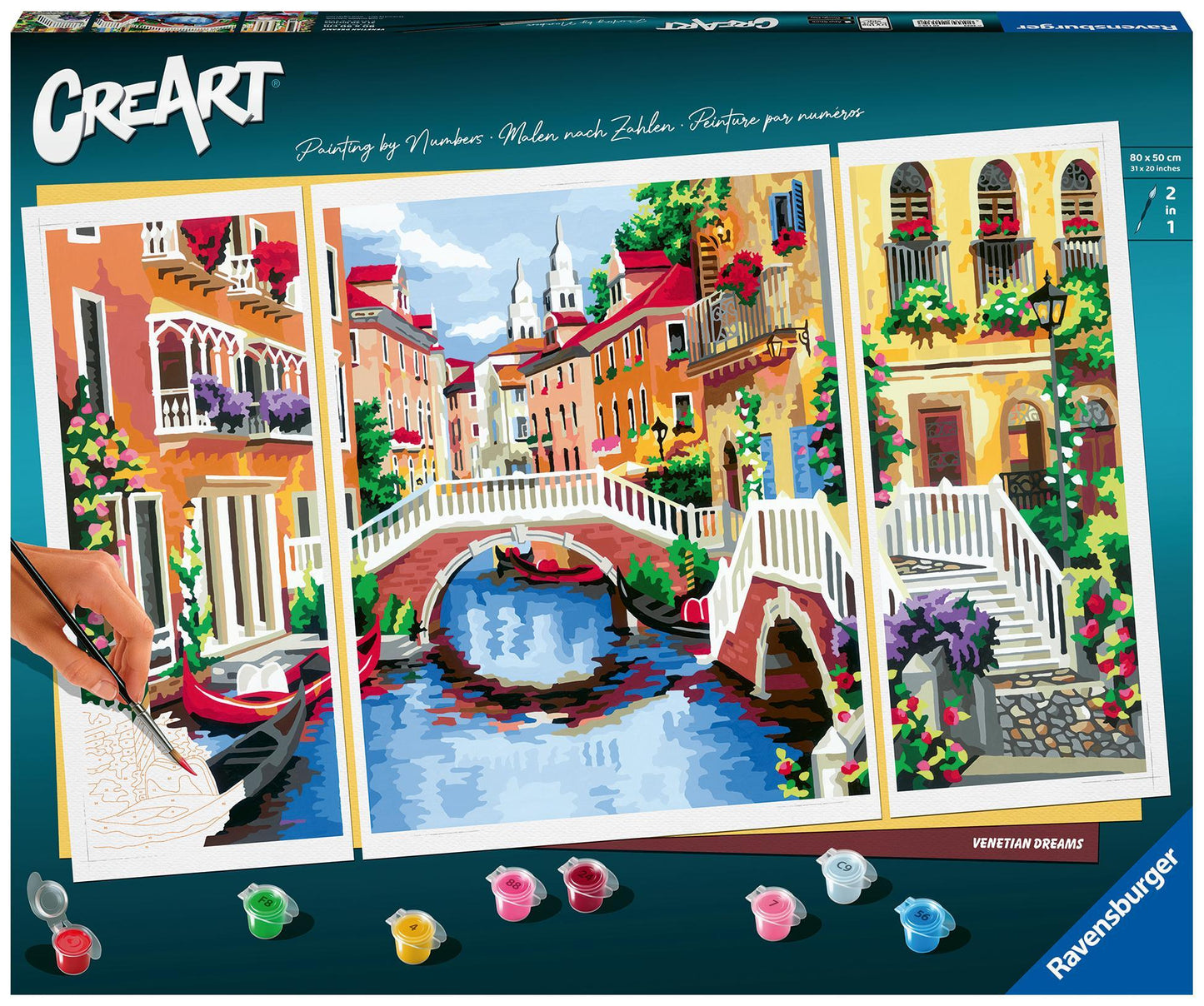 CreArt Premium Triptychon - Venezianische Träume