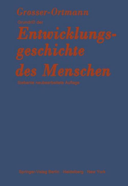 Buchcover: Grundriß der Entwicklungsgeschichte des Menschen