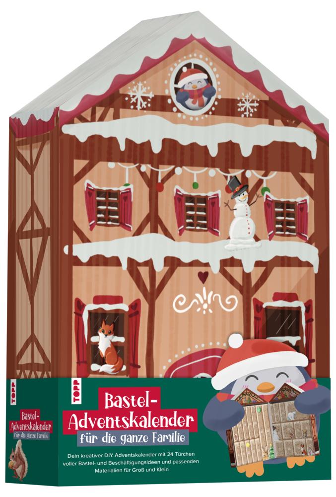 Bastel-Adventskalender für die ganze Familie - Dein kreativer DIY-Adventskalender mit 24 Türchen voller Bastel- und Beschäftigungsideen. Material für 24 Projekten. Mit Anleitungsbuch und Vorlagen