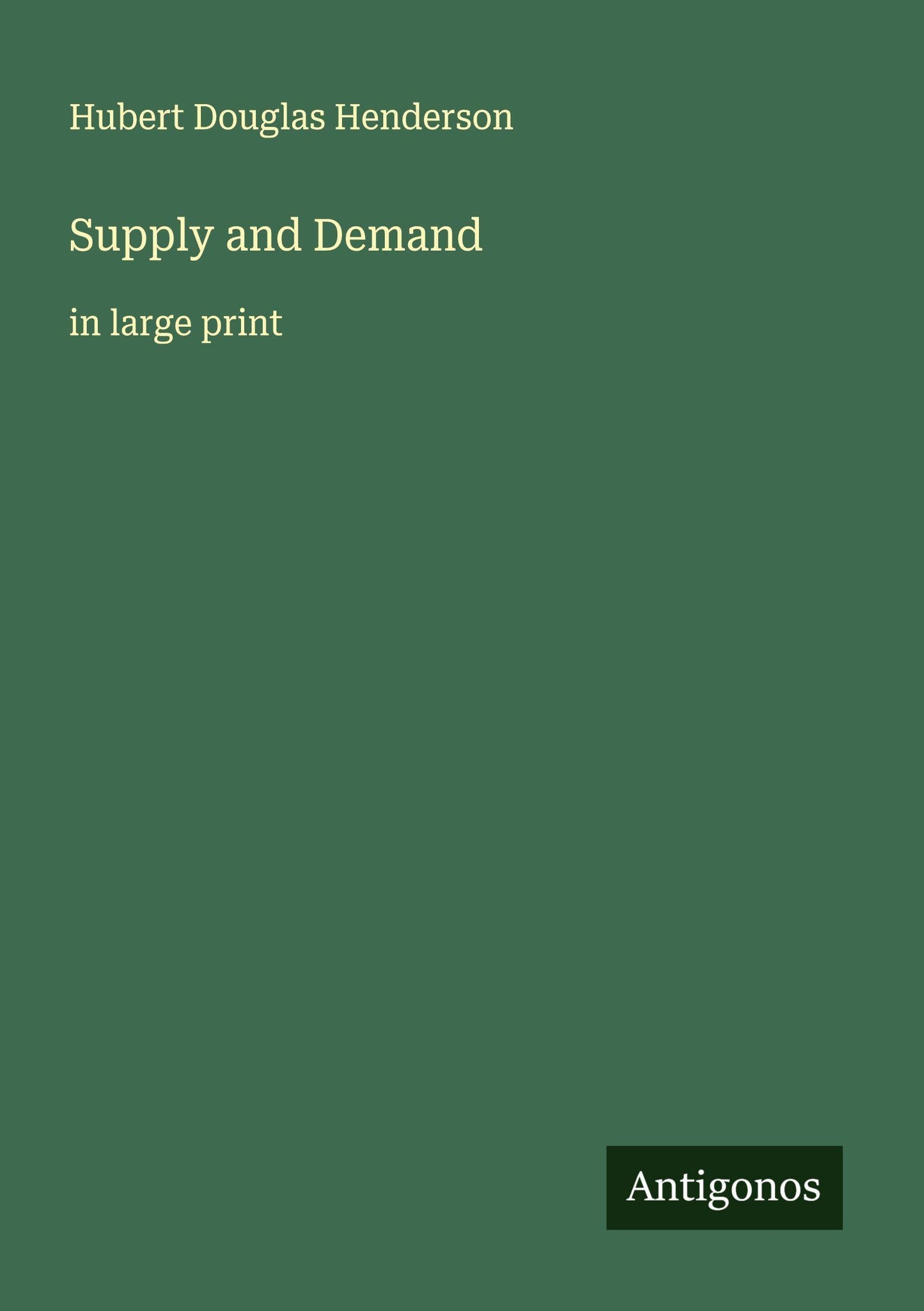 Supply and Demand