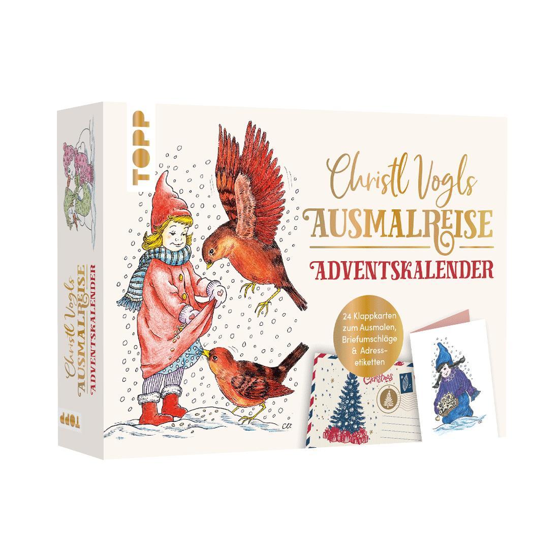 Buchcover: Christl Vogls Ausmalreise - der Adventskalender