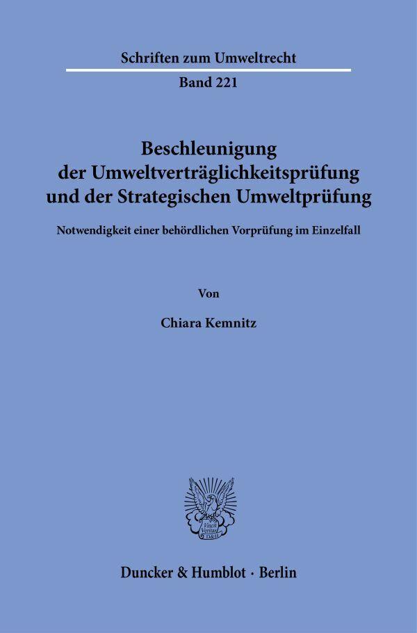 Beschleunigung der Umweltverträglichkeitsprüfung und der Strategischen Umweltprüfung