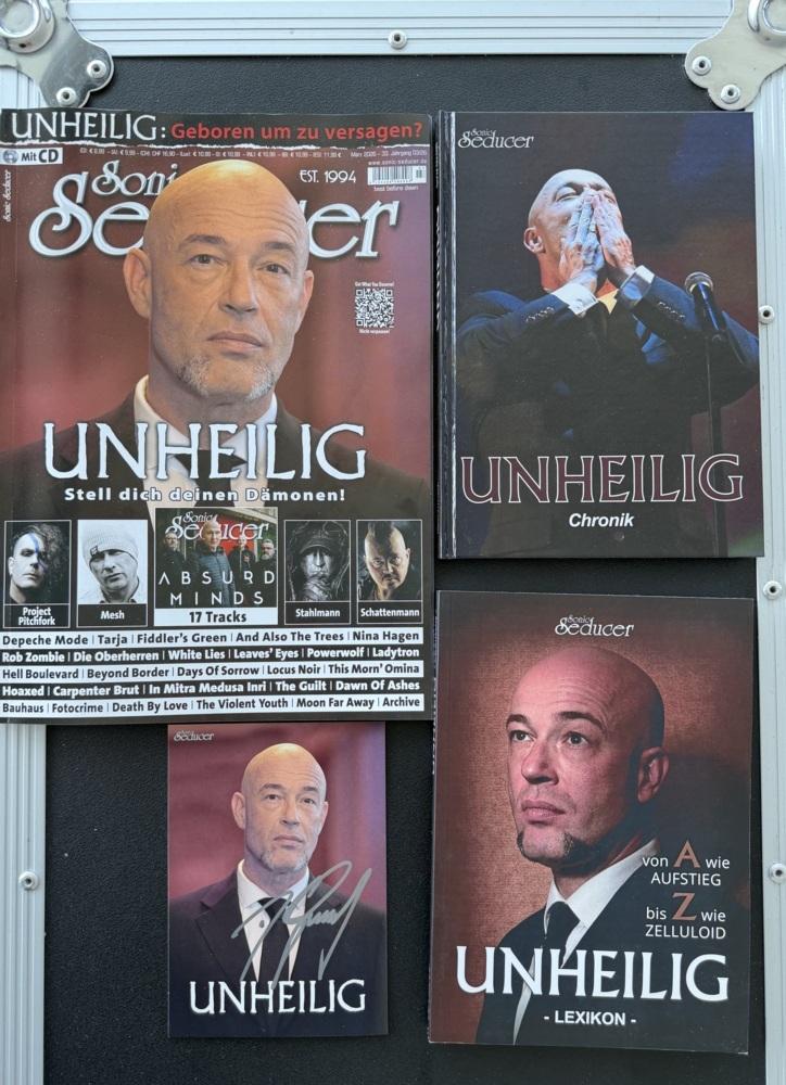 Unheilig signierte Fotokarte + Chronik-Buch + Lexikon Buch +  Sonic Seducer 03/2026 Liebe Glaube Monster