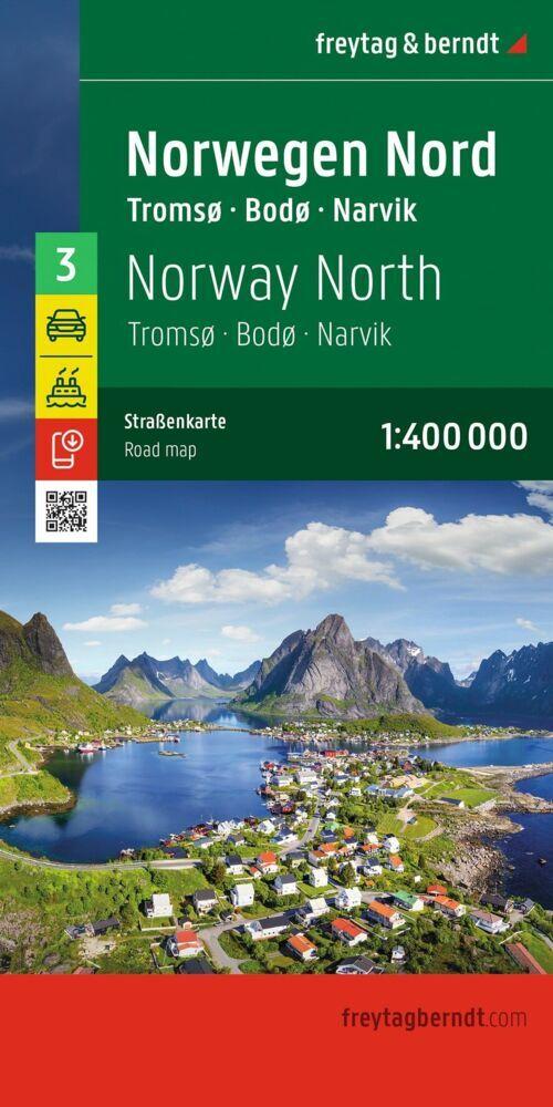 freytag & berndt Straßenkarte Norwegen Nord, Tromsø - Bodø - Narvik 1:400.000