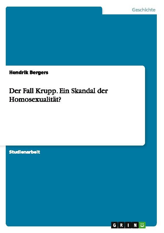 Buchcover: Der Fall Krupp. Ein Skandal der Homosexualität?