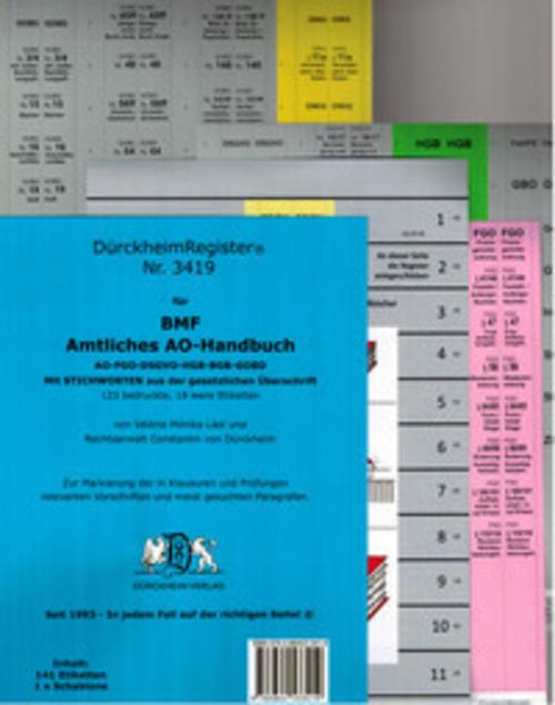 Buchcover: DürckheimRegister® Amtliches AO-Handbuch BMF ¿ MIT Stichworten