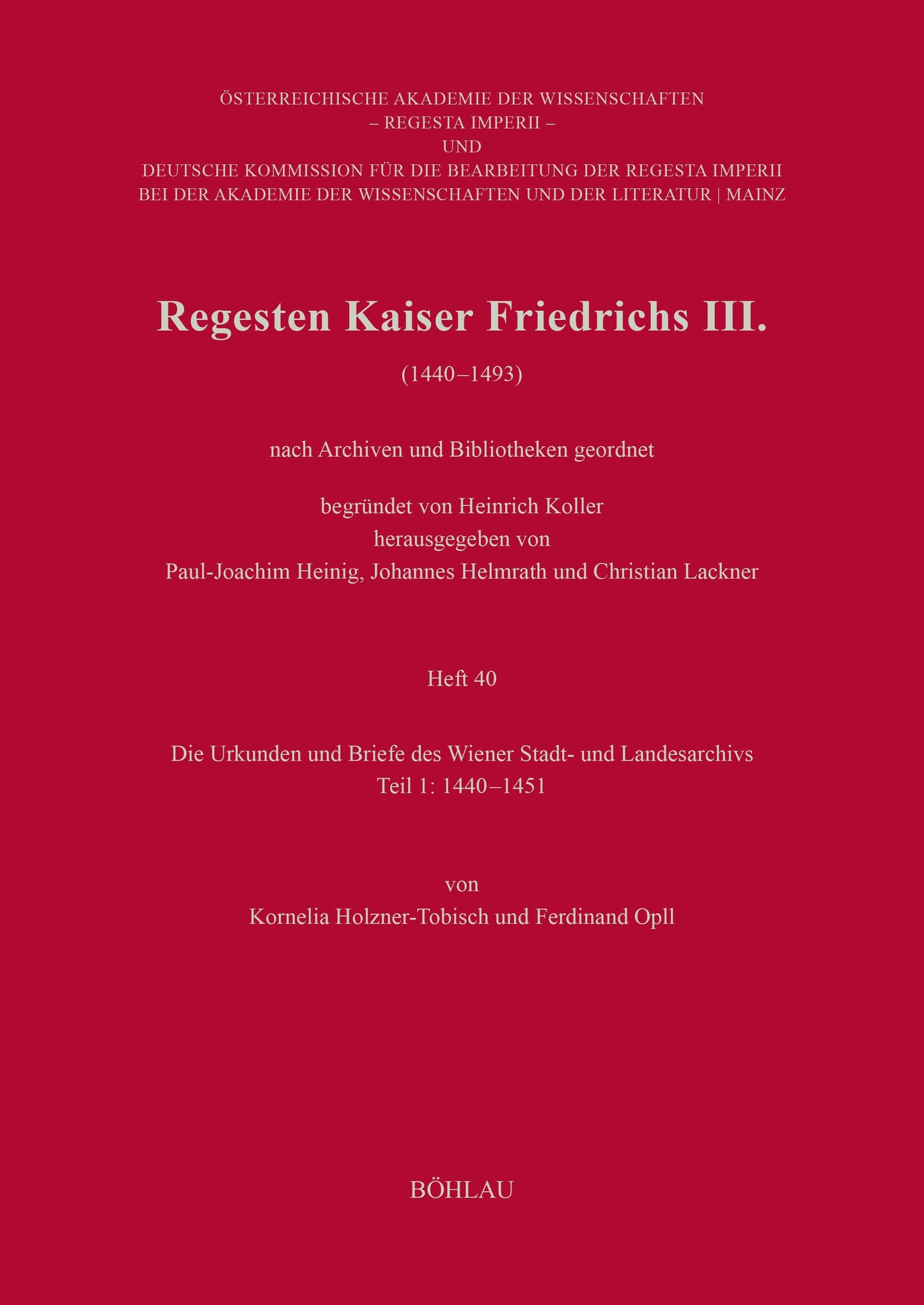 Regesten Kaiser Friedrichs III. (1440-1493)