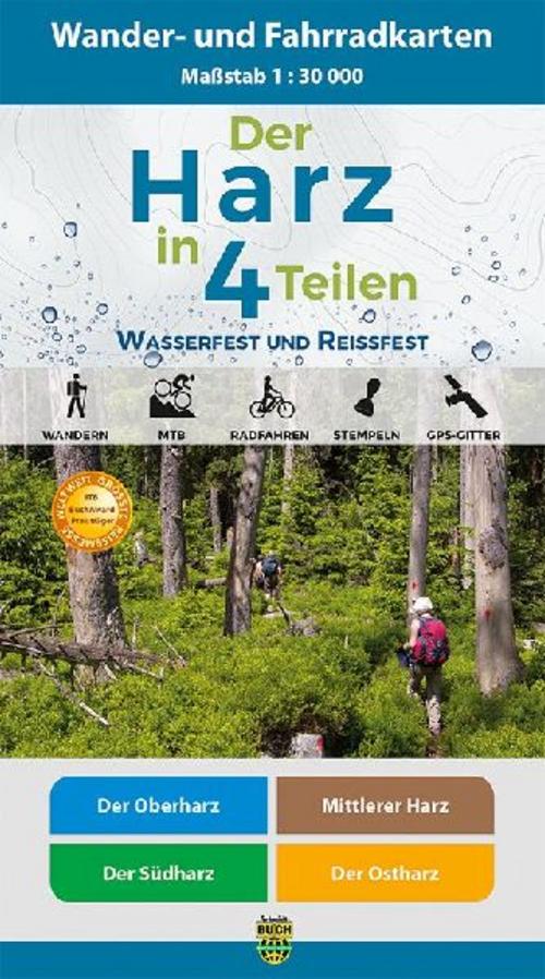 Der Harz in 4 Teilen. Wander- und Fahrradkartenset 1 : 30 000
