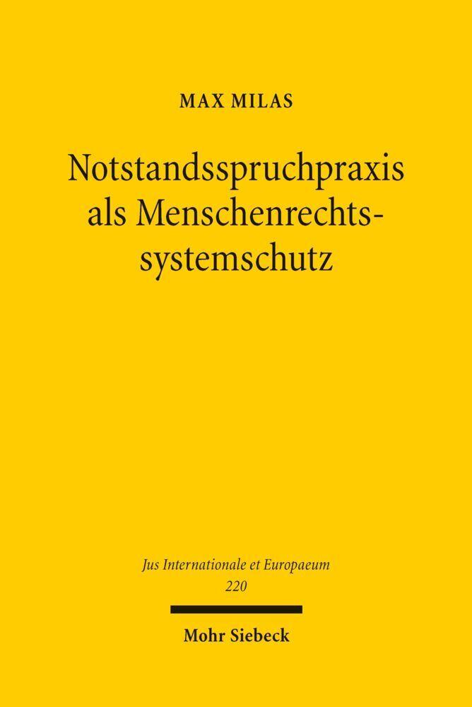 Notstandsspruchpraxis als Menschenrechtssystemschutz