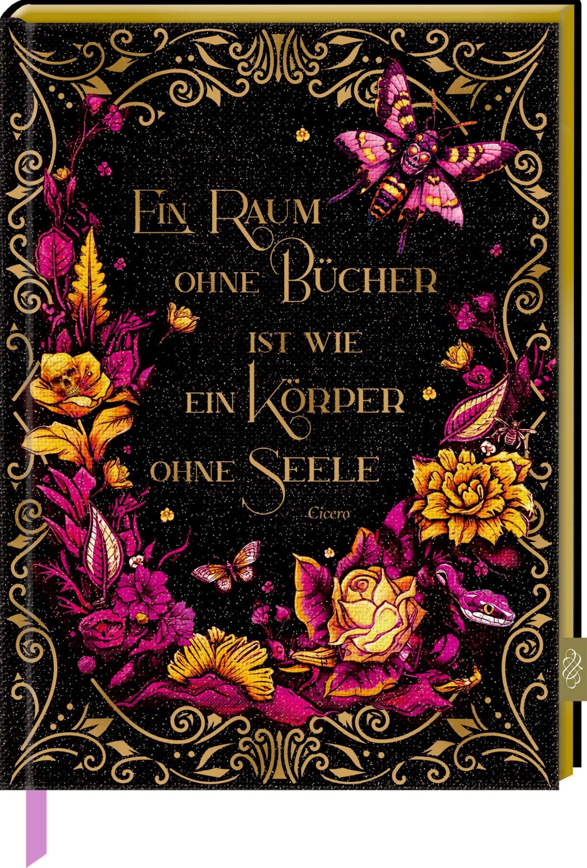 Buchcover: Notizbuch mit glitzerndem Stoffeinband