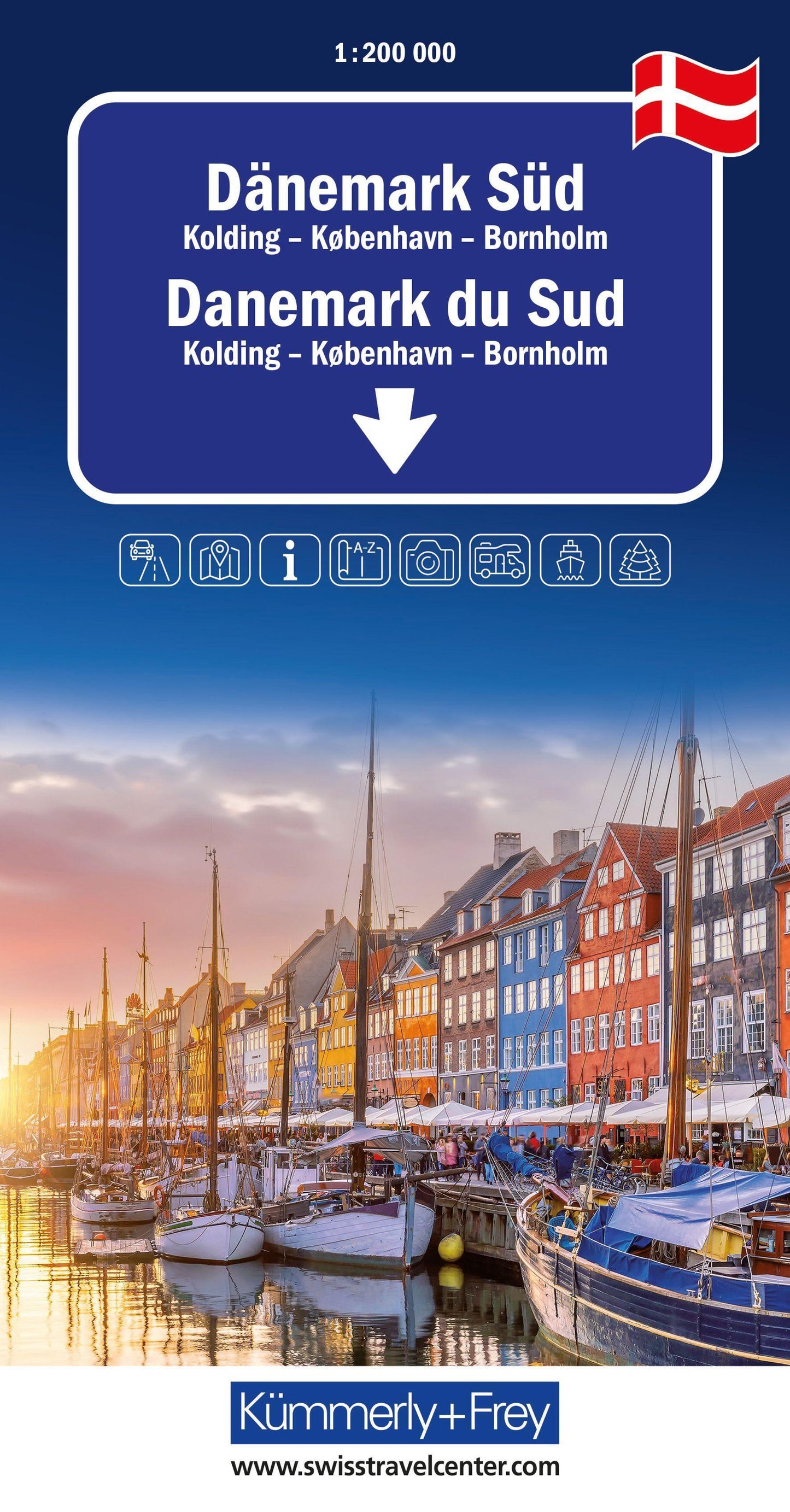 Kümmerly+Frey Regional-Strassenkarte Dänemark Süd 1:200.000