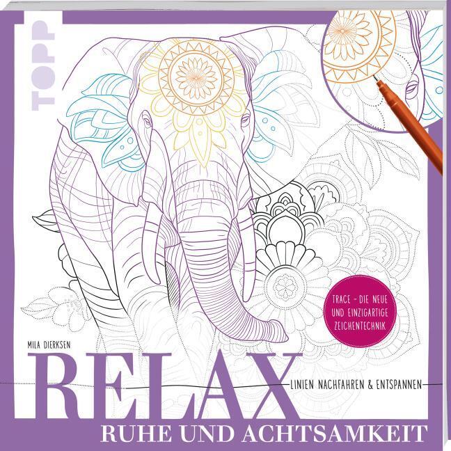 Buchcover: Relax Ruhe und Achtsamkeit - Linien nachfahren & entspannen