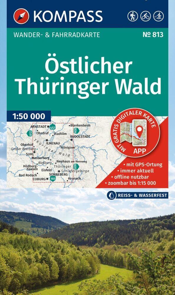 KOMPASS Wanderkarte 813 Östlicher Thüringer Wald 1:50.000