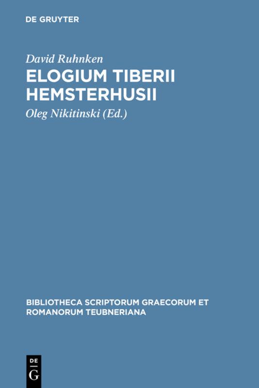 Buchcover: Elogium Tiberii Hemsterhusii