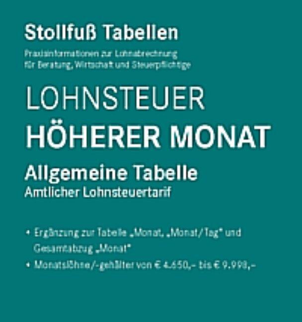 Tabelle, Lohnsteuer 2026 Höherer Monat