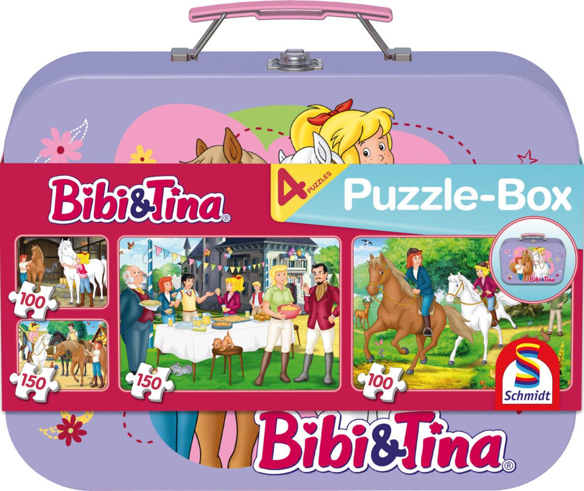 Bibi & Tina, Puzzle-Box, 2x100, 2x150 Teile im Metallkoffer