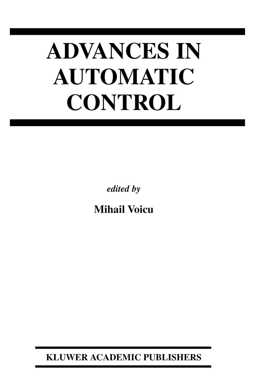 Buchcover: Advances in Automatic Control
