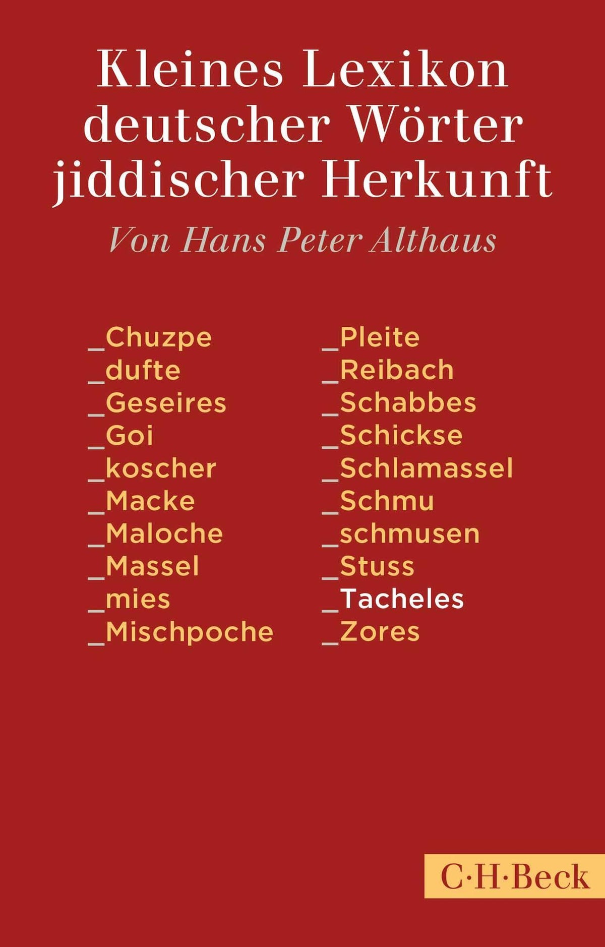 Buchcover: Kleines Lexikon deutscher Wörter jiddischer Herkunft