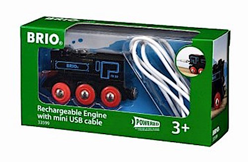 BRIO World - Schwarze Akku-Lok mit Mini-USB