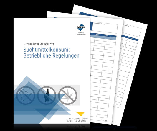 Mitarbeitermerkblatt Suchtmittelkonsum: Betriebliche Regelungen