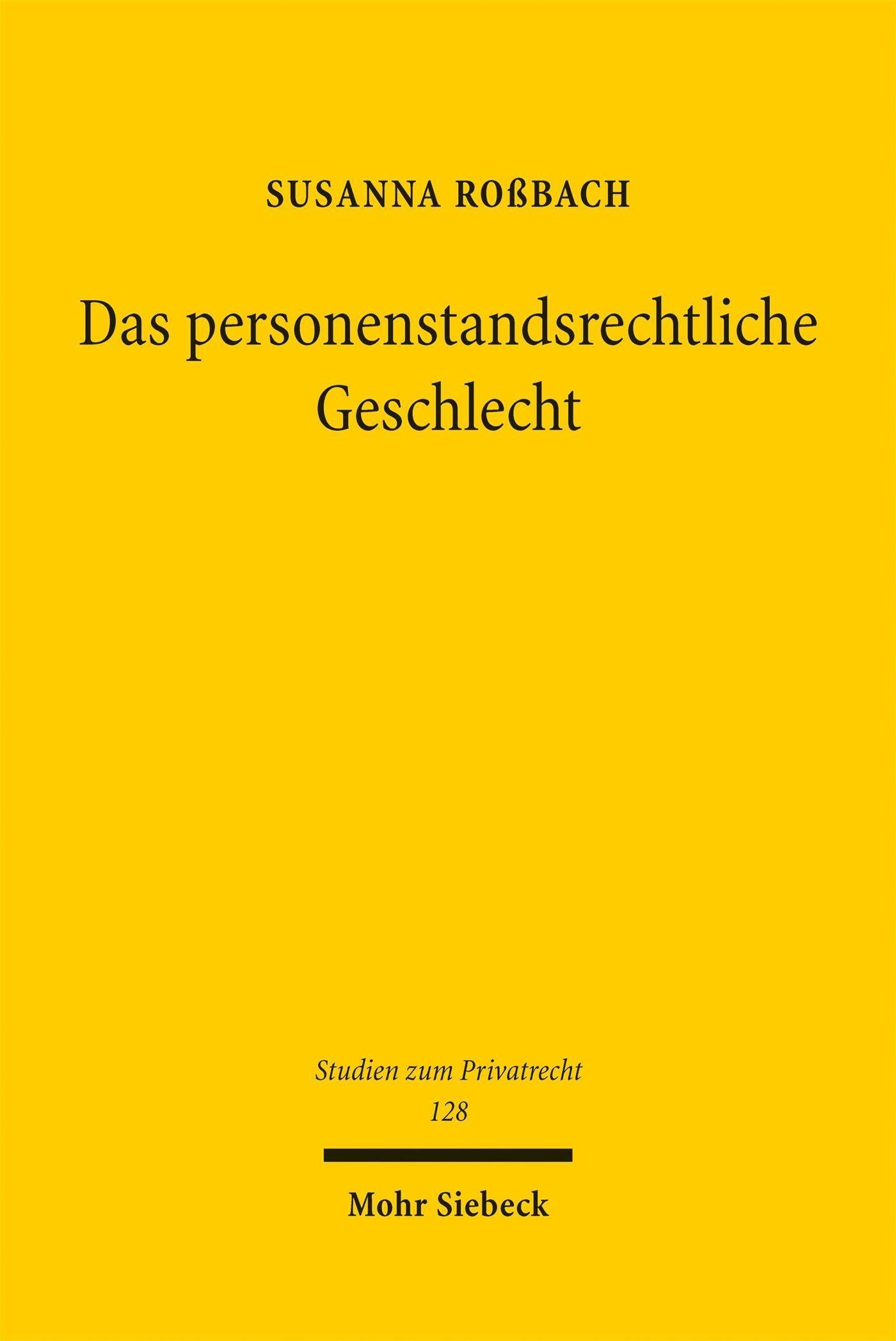 Das personenstandsrechtliche Geschlecht