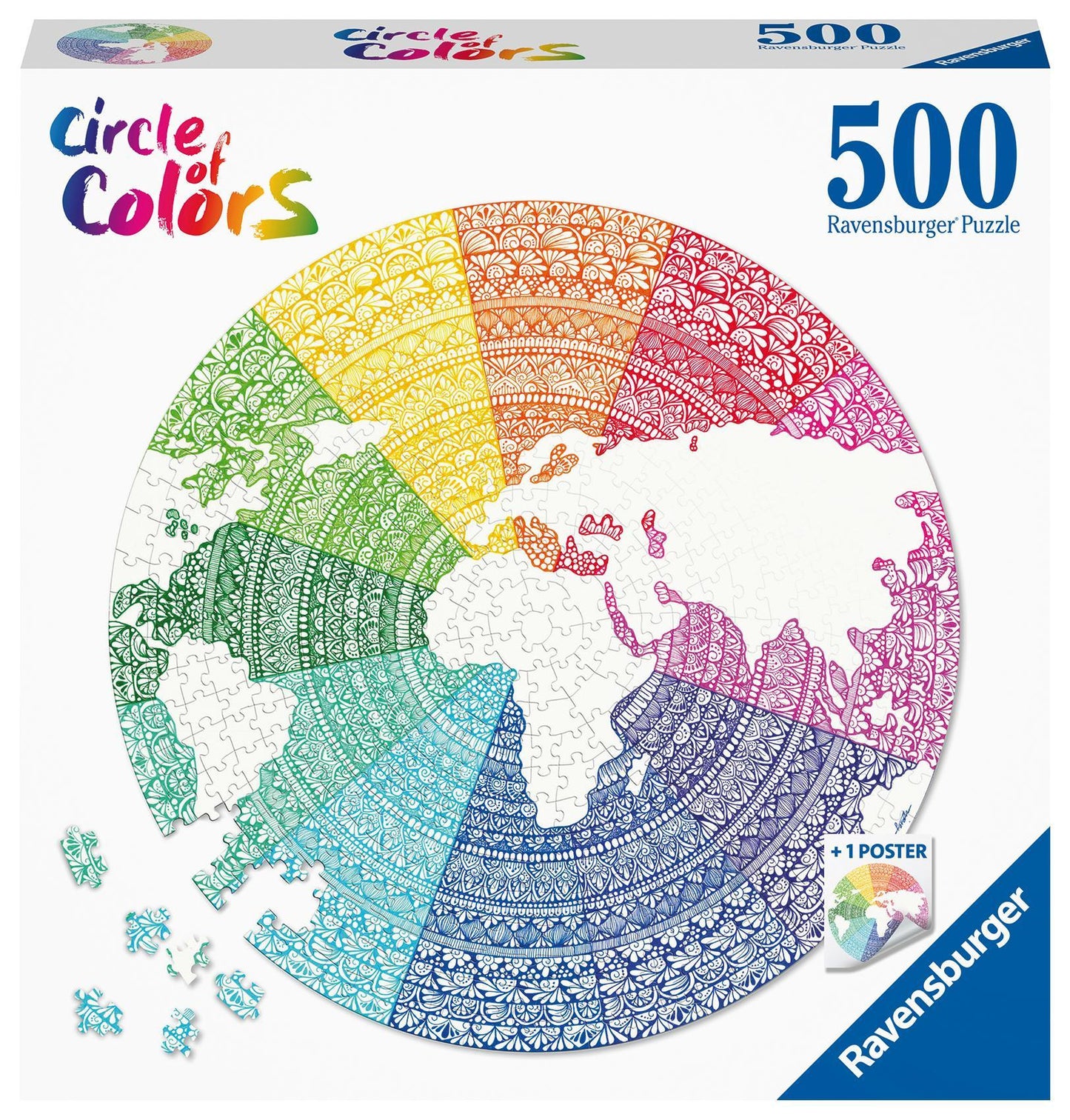 Erwachsenenpuzzle 500 Teile - Circle of Colors - Mandala