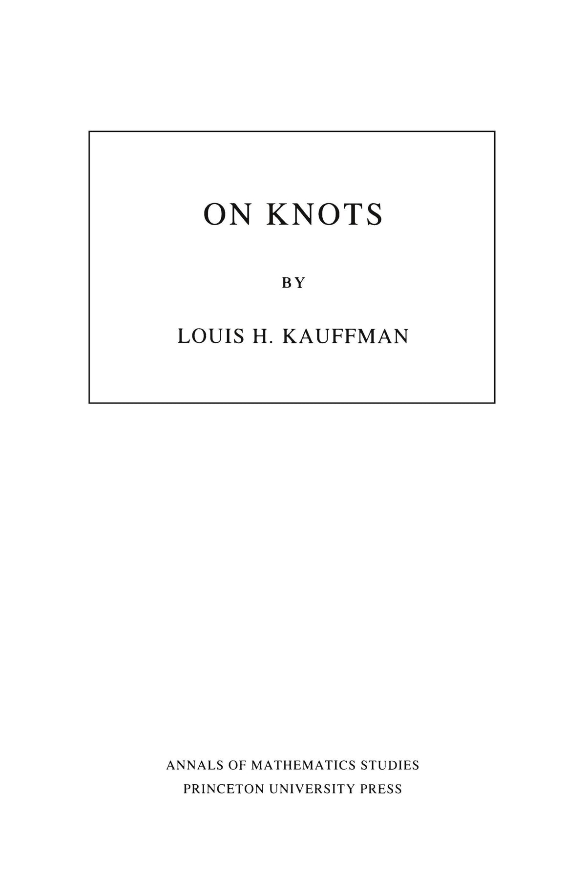Buchcover: On Knots