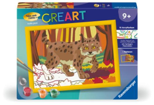 CreArt, Malen nach Zahlen Kinder - Luchs im Herbstwald