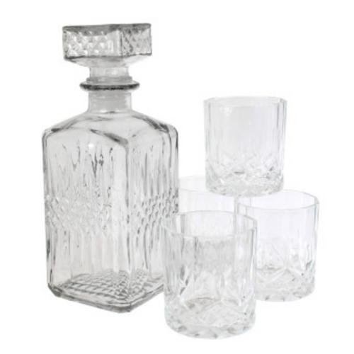 Whiskykaraffe und Glas x4