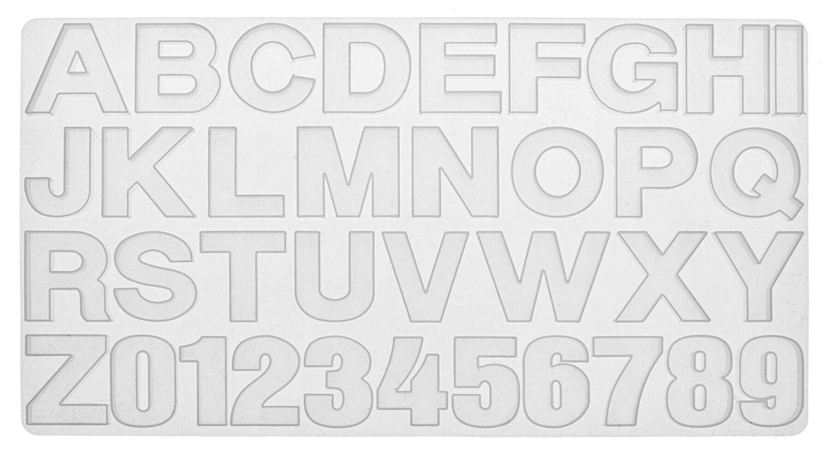Buchcover: Silikon-Form 36x19cm Buchstaben+Zahlen 36tlg