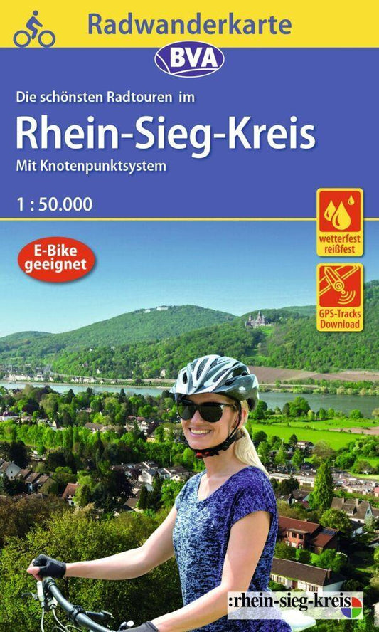 Radwanderkarte BVA Radwandern im Rhein-Sieg-Kreis 1:50.000, reiß- und wetterfest, GPS-Trac