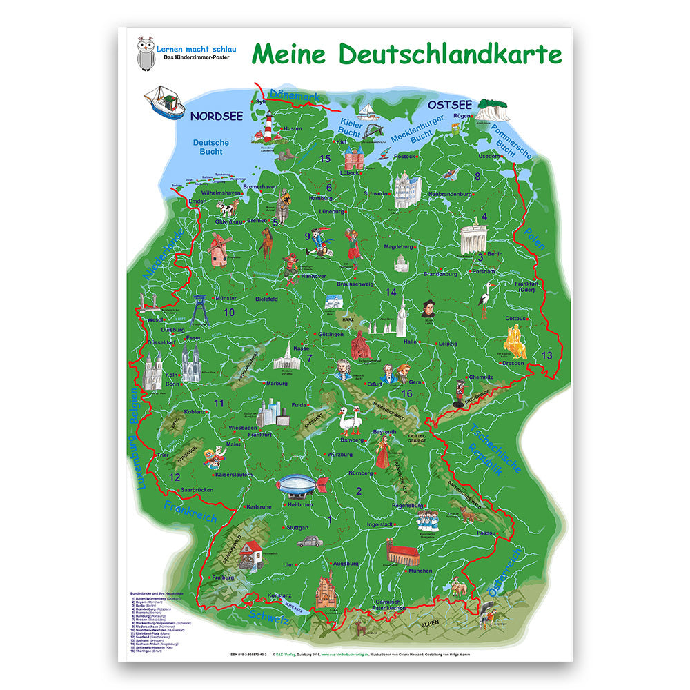 Buchcover: Meine Deutschlandkarte, Kinderdeutschlandkarte