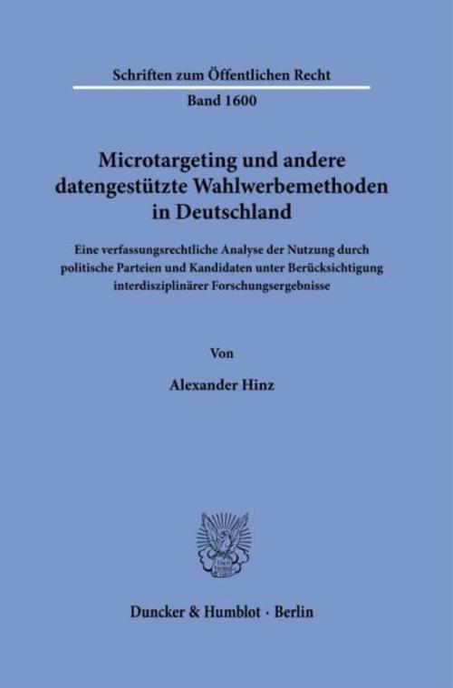 Microtargeting und andere datengestützte Wahlwerbemethoden in Deutschland