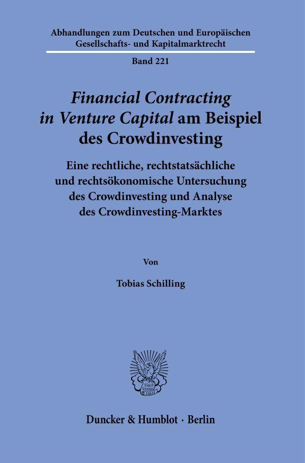 >Financial Contracting in Venture Capital< am Beispiel des Crowdinvesting.