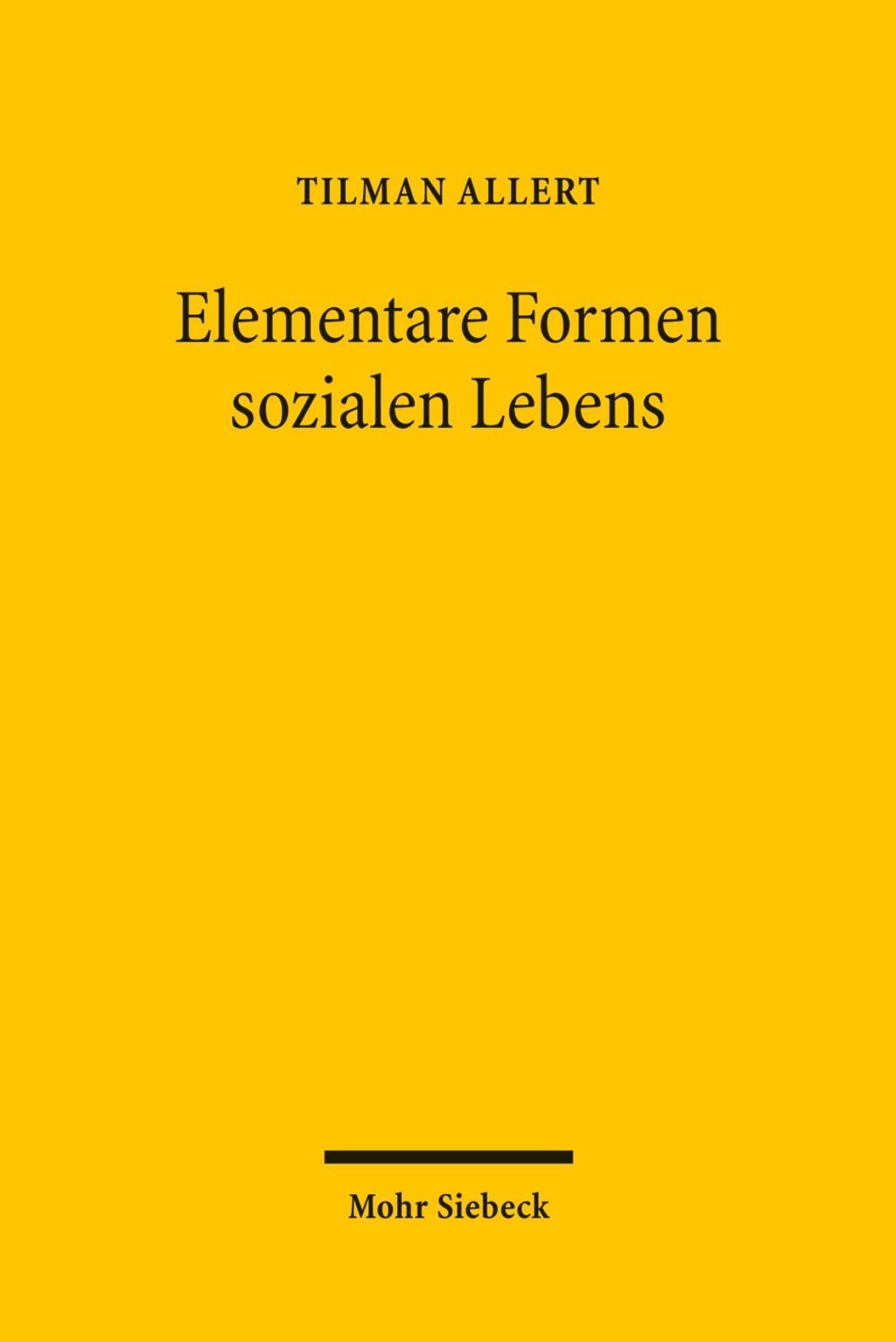 Buchcover: Elementare Formen sozialen Lebens