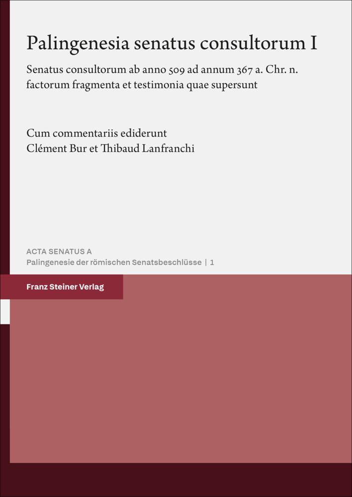 Palingenesia senatus consultorum. Vol. 1