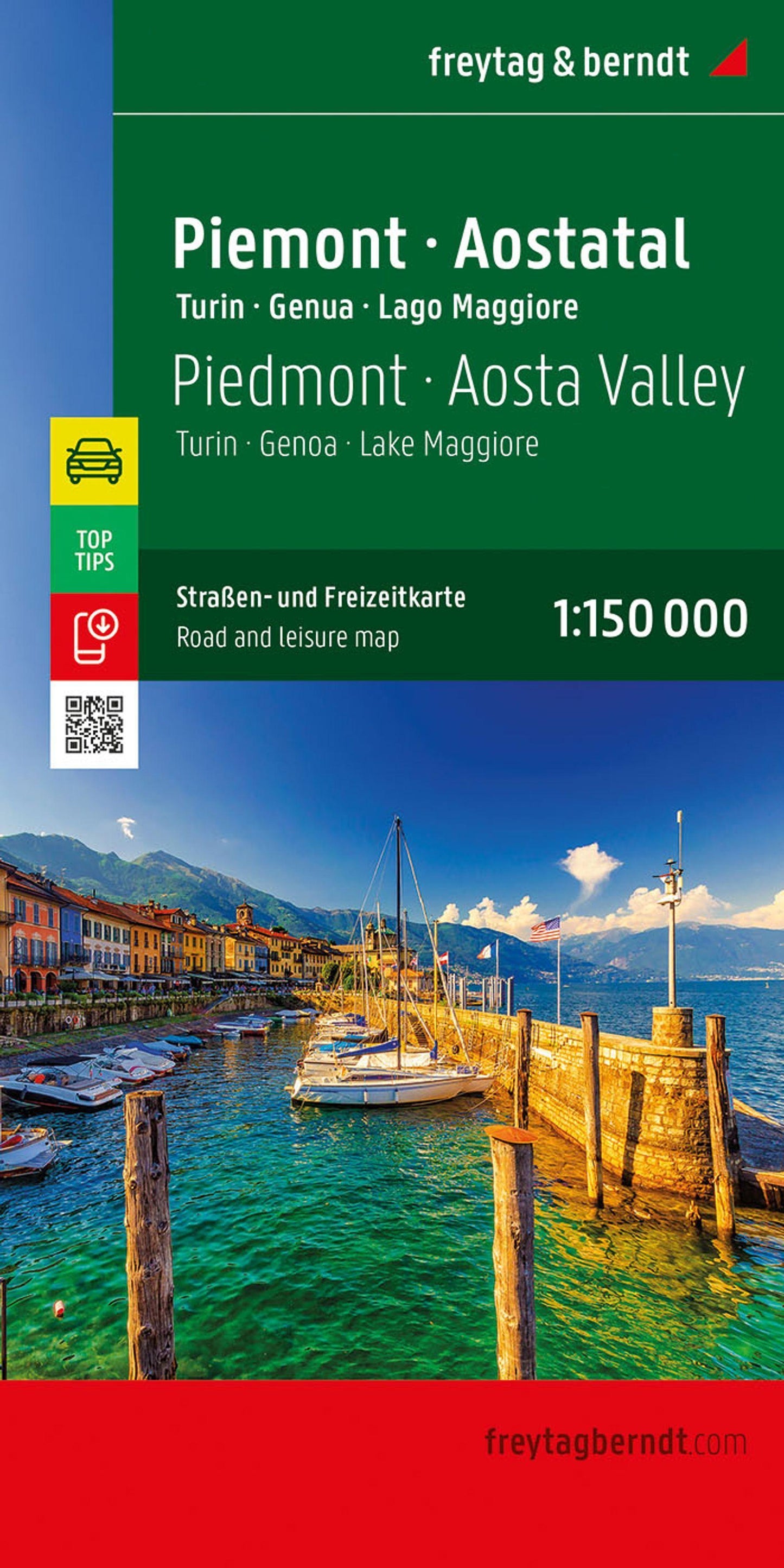 freytag & berndt Straßenkarte Piemont - Aostatal, Turin - Genua - Lago Maggiore 1:150.000