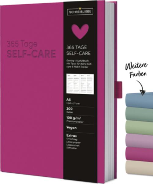 Buchcover: Self-care-Tagebuch Fuchsia