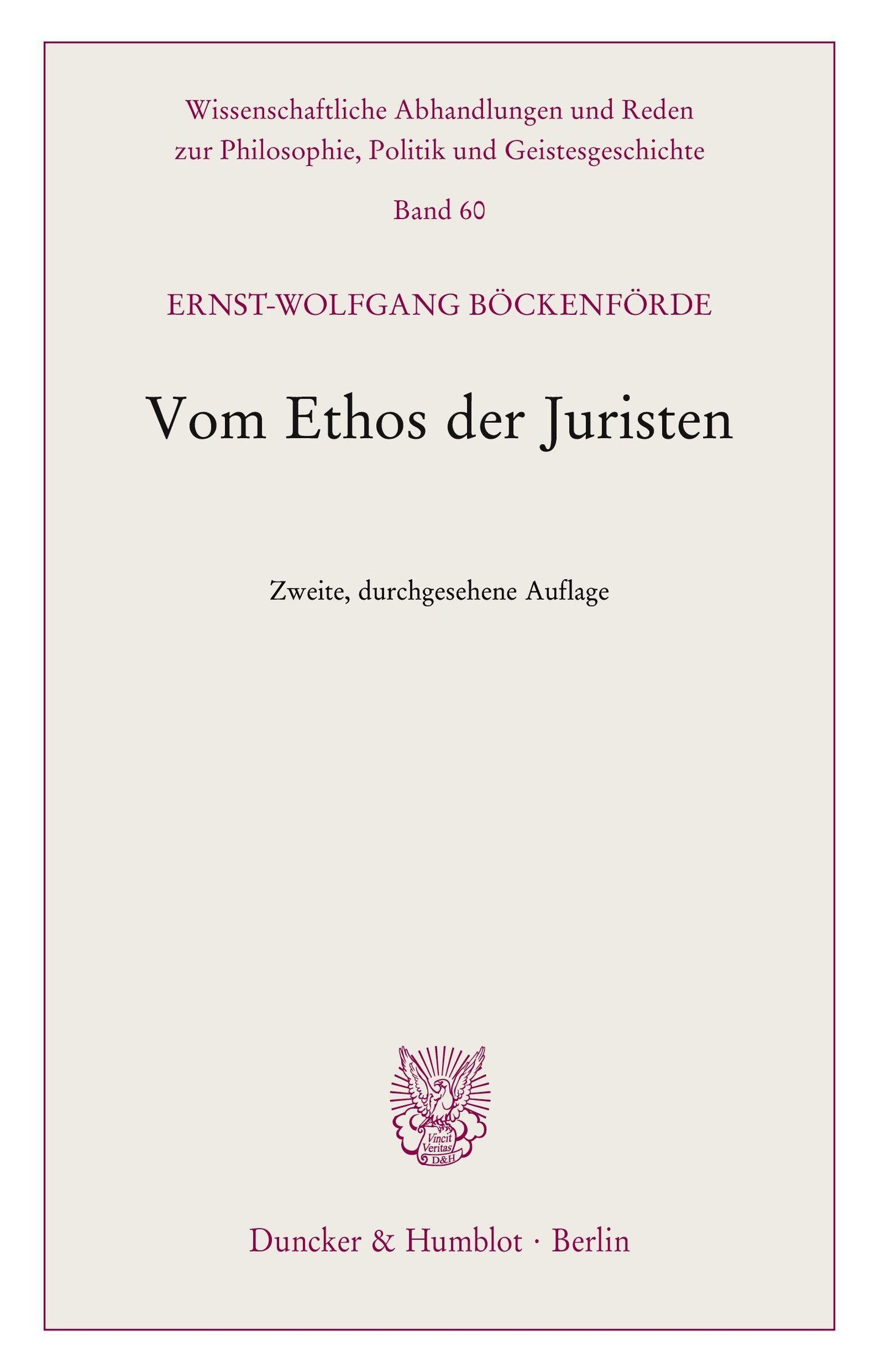 Vom Ethos der Juristen.